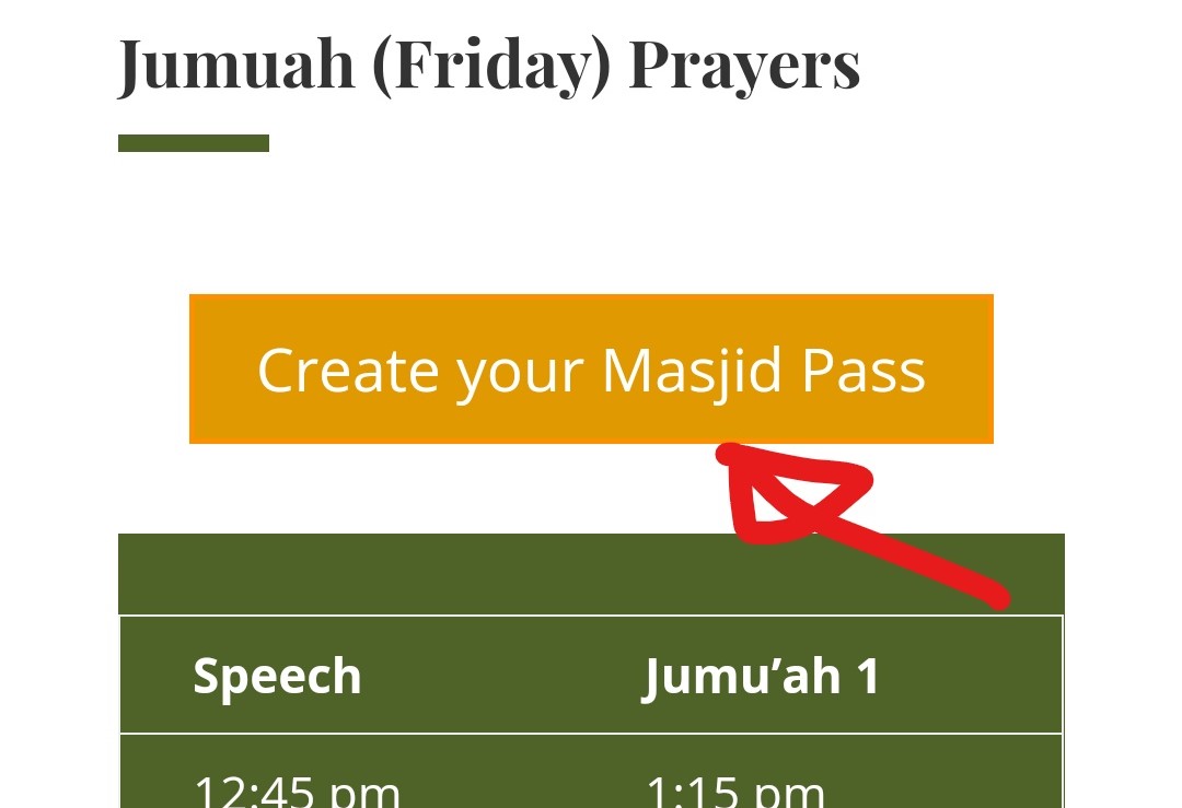 Create your Masjid Pass