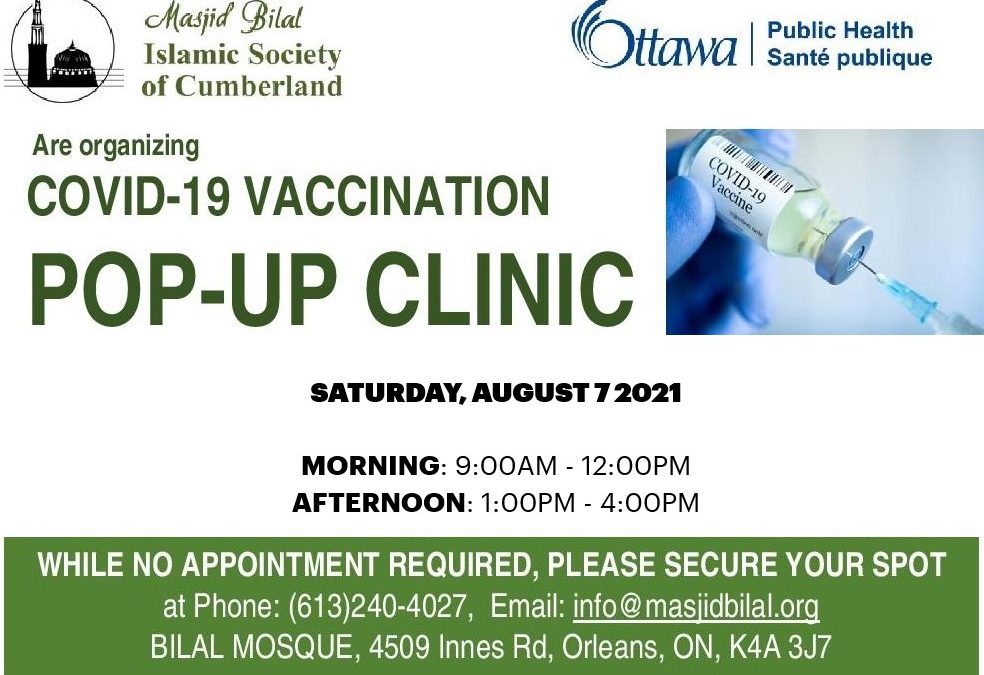 COVID-19 Pop-Up Vaccination Clinic @ Masjid Bilal